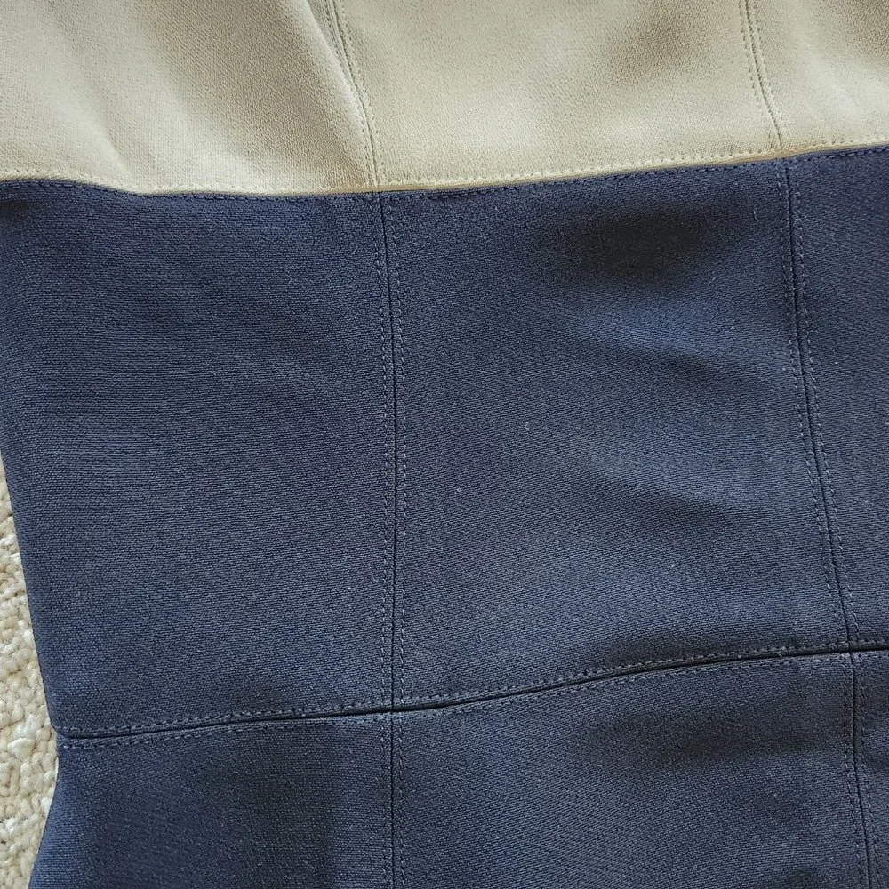 LANVIN 2 TONE VISCOSE TAILORED DRESS SZ 36 MADE IN FRANCE - Picture 6 of 8